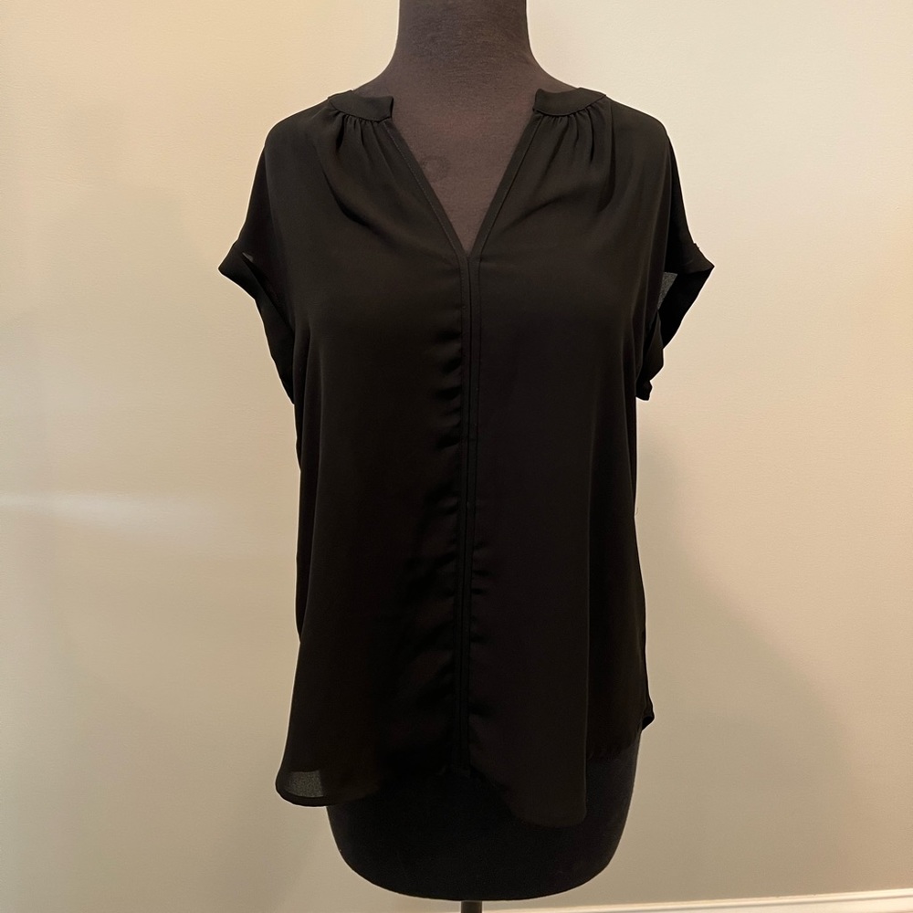 Black V-neck Blouse